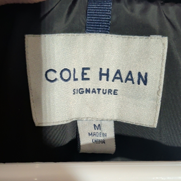 Cole Haan Women's Black Puffer Jacket with Gold Accents - Picture 2 of 10